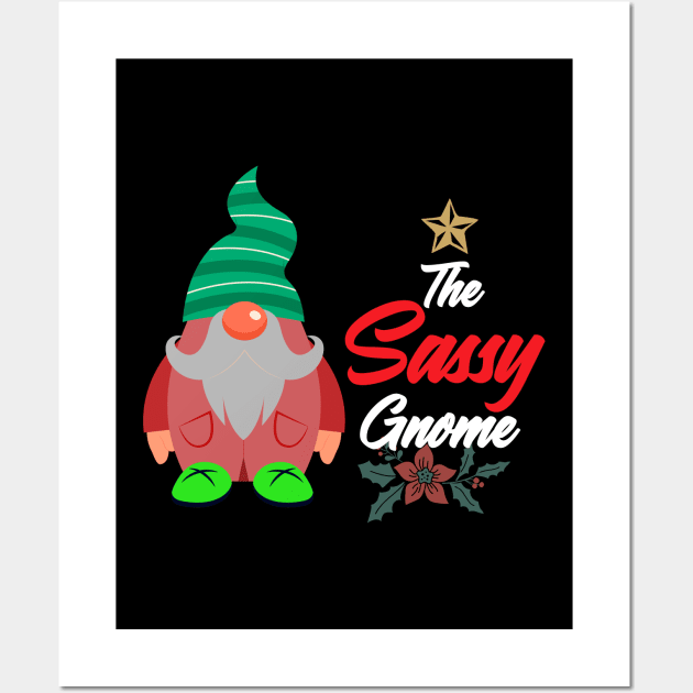 The Sassy Gnome Matching Family Christmas shirt Wall Art by boufart